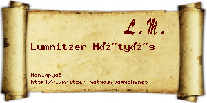 Lumnitzer Mátyás névjegykártya